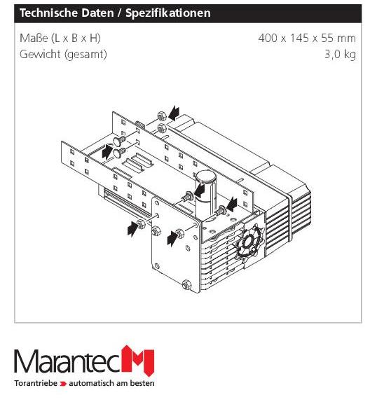 Marantec Montageset für Dynamic xs.-Schiene