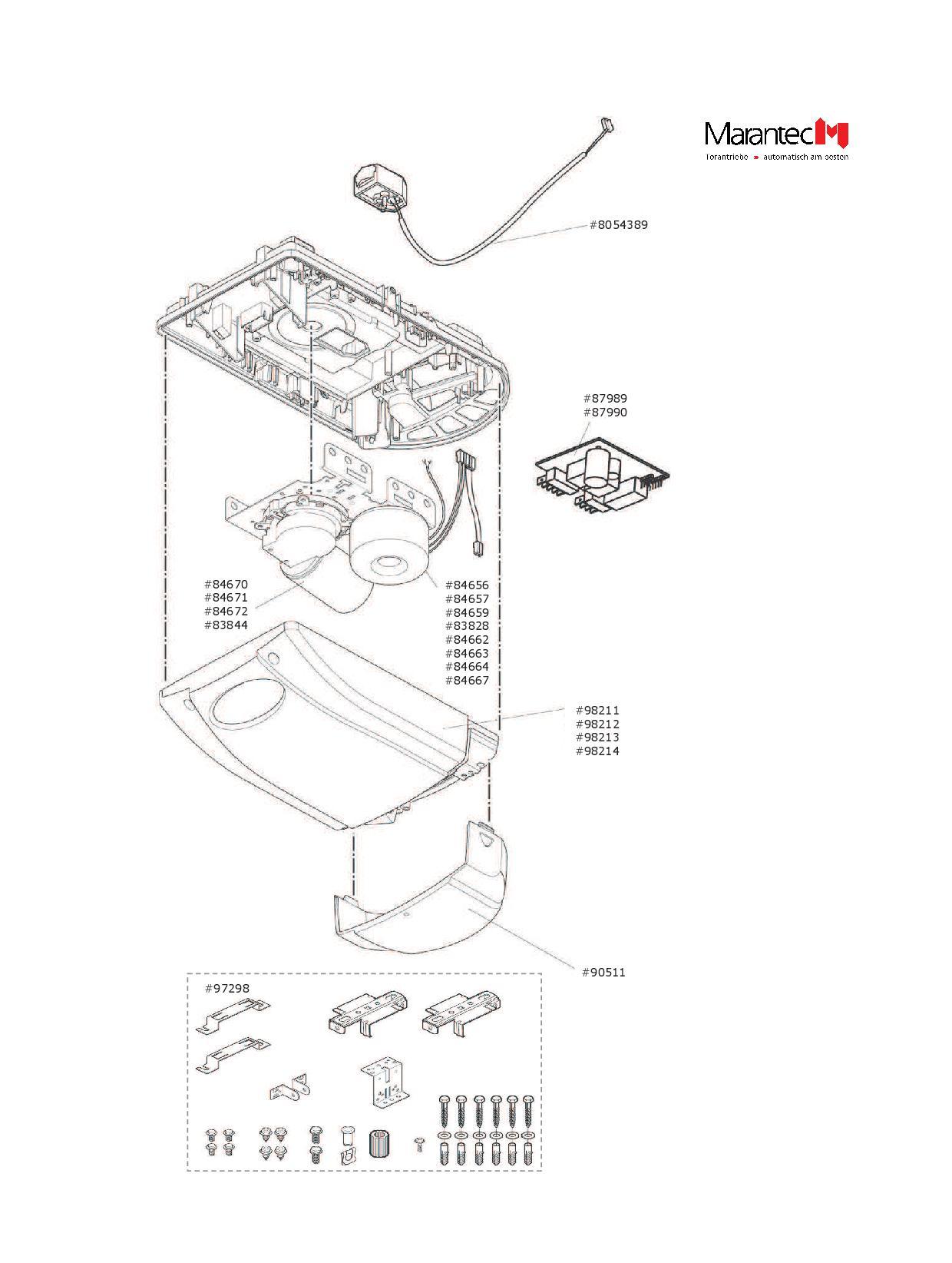 Marantec Antriebshaube für Comfort 250.2 mit Beleuchtungsblende
