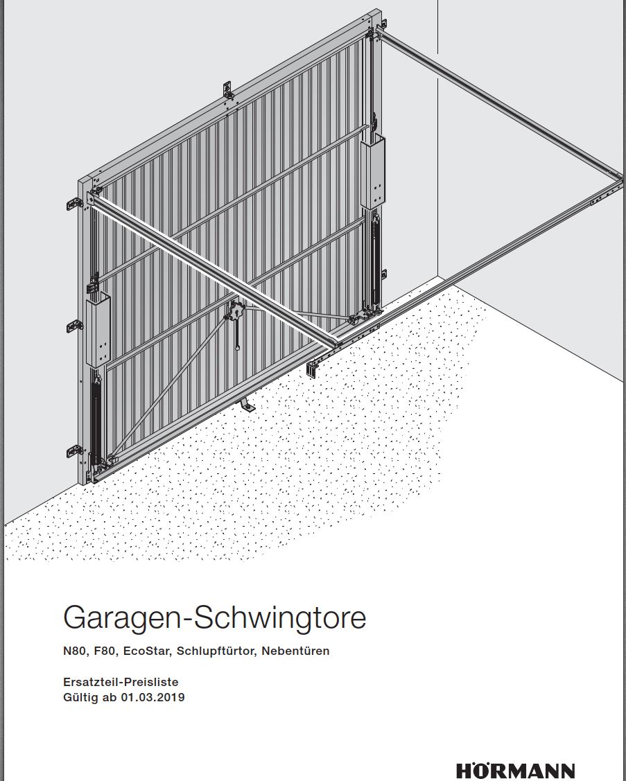 Hörmann Ersatzteile für Schwingtore Berry N80, F80, EcoStar, Nebentüren