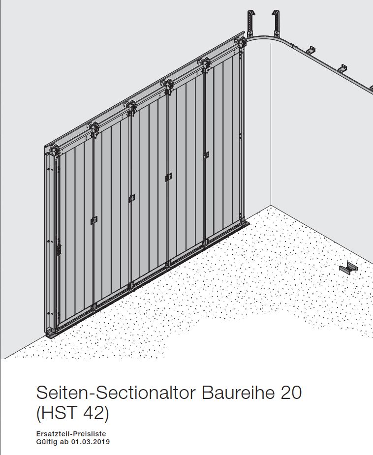 Hörmann Ersatzteile und Zubehör für Seiten-Sektionaltor Baureihe 20 (HST 42)