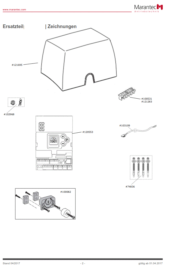 Marantec Anschlussplatine Control x.52 Control x.82 Comfort 880 und 861 sowie Version S
