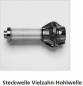 Preview: Marantec Steckwelle, Vielverzahnung, mit Anflanschadapter für Federwelle, 25,4 mm Nut, 77117