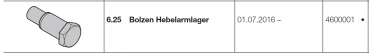 Hörmann Bolzen Hebelarmlager Doppelgaragen-Schwingtor N 500, 4600001