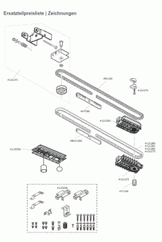 Marantec Verbindungs-Set, Kette, Antriebsschienen Typ 1, Garagentorantrieb, 8007133, 47500