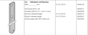 Hörmann Hebelarm mit Buchse, Doppelgaragen-Schwingtor N 500, 4649105