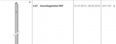 Hörmann Anschlagwinkel (HST42) BR10, Seiten-Sektionaltor, 4011107
