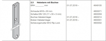 Hörmann Bolzen Hebelarmlager Doppelgaragen-Schwingtor N 500, 4600001