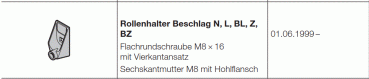 Hörmann Rollenhalter Z Beschlag für RenoMatic, EcoStar, Baureihe 30, 40, 3039099