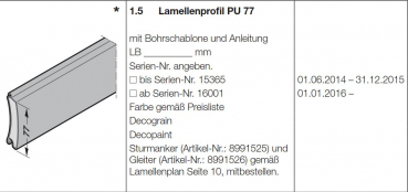 Hörmann Decopaint Lamellenprofil PU 77, 8991304