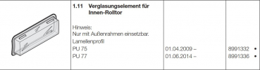 Hörmann Verglasungselement für Innen-Rolltor, 8991336