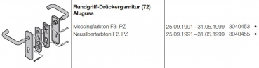 Hörmann Rundgriff-Drückergarnitur (72) Aluguss (Privat Tore), 3040453
