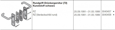 Hörmann Rundgriff-Drückergarnitur (72) Kunststoff schwarz, 3040457