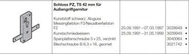 Hörmann Schloss PZ-TS 42 mm ohne Profilhalbzylinder für Baureihe 30, 40 und Industrie-Baureihe 30, 40, 50, 60, 3039949