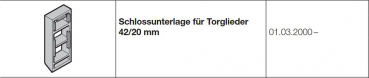 Hörmann Schlossunterlage für Torglieder 42/20 mm, für EPU für Baureihe 40 (Privat und Industrietor), 3053612
