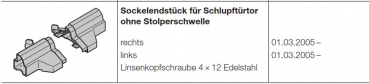 Hörmann Sockelendstück für Schlupftürtor ohne Stolperschwelle rechts der Baureihe 40, 3062134