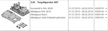 Hörmann Torgriffgarnitur HST, Metallguss RAL 9016, (HST42), 4006148
