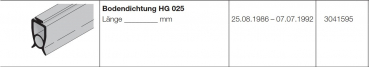 Hörmann Bodendichtung HG 025 für die Baureihe 20, 30, 3041595