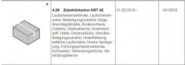 Hörmann Zubehörkarton HST42, Seiten-Sektionaltor, 4018033
