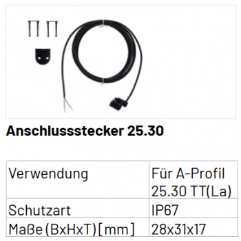 Marantec, MFZOvitor Protect-Contact 25.30 Abschlussstecker 8K2 Stecker mit Kabel, Länge 10.000 mm ,150219