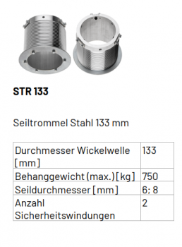 Marantec Seiltrommelsatz Innendurchmesser, Seildurchmesser 133 | 8 mm, 145870