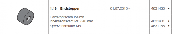Hörmann Endstopper Doppelgaragen-Schwingtor N 500, 4631430