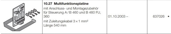 Hörmann Multifunktionsplatine für Steuerung  A/B 445, A/B 460, B460 FU, 637026