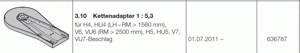 Hörmann Industrieantriebe WA 300 S4 Ersatz Kettenadapter 1:5,3, 636787