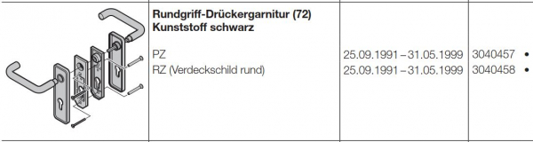 Hörmann Rundgriff-Drückergarnitur (72) Kunststoff schwarz, 3040457