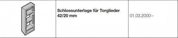 Hörmann Schlossunterlage für Torglieder 42/20 mm, für EPU für Baureihe 40 (Privat und Industrietor), 3053612