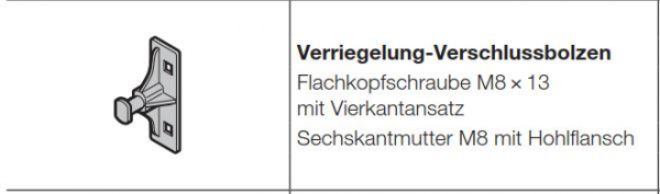 Hörmann Beschlagteile für Torglieder RenoMatic, EcoStar, Baureihe 40, Verriegelung Verschlussbolzen , 3047225