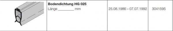 Hörmann Bodendichtung HG 025 für die Baureihe 20, 30, 3041595