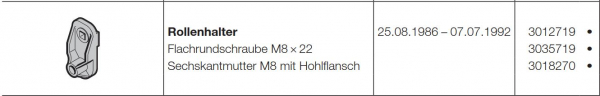 Hörmann Rollenhalter ohne Laufrolle für Industrietor BR 20, 303293, 3012719