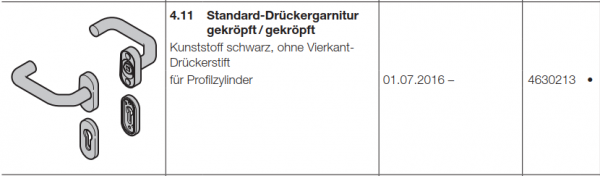 Hörmann Standard-Drückergarnitur gekröpft/gekröpft, Doppelgaragen-Schwingtor N 500, 4630213