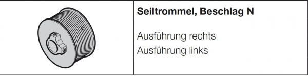 Hörmann Seiltrommel für Ausführung links Beschlag N der Baureihe 20, 30, 3093539, 3039941, 3046321