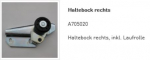Normstahl Haltebock rechts für Deckensektionaltore EURO CEN 05/2001 - 04/2006 und EUR Es 100, A705020
