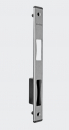 Schüco Schließplatte für Riegel-Fallenschloss mit schwarzen KS-Abdeckkappen DIN links und DIN rechts verwendbar, 209756